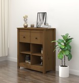 VidaXL Dressoir 70x35x80 cm massief grenenhout honingbruin