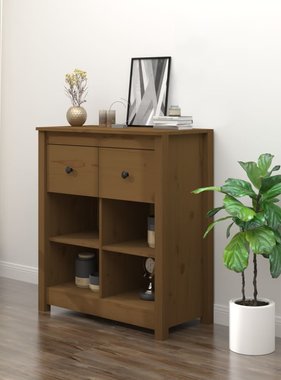 VidaXL Dressoir 70x35x80 cm massief grenenhout honingbruin