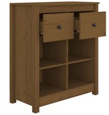 VidaXL Dressoir 70x35x80 cm massief grenenhout honingbruin