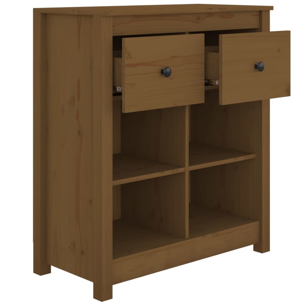 VidaXL Dressoir 70x35x80 cm massief grenenhout honingbruin