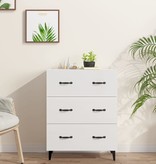 VidaXL Dressoir 69,5x34x90 cm bewerkt hout hoogglans wit