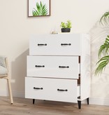 VidaXL Dressoir 69,5x34x90 cm bewerkt hout hoogglans wit
