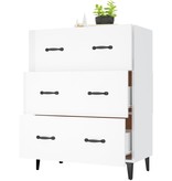 VidaXL Dressoir 69,5x34x90 cm bewerkt hout hoogglans wit