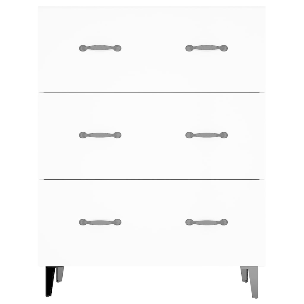 VidaXL Dressoir 69,5x34x90 cm bewerkt hout hoogglans wit