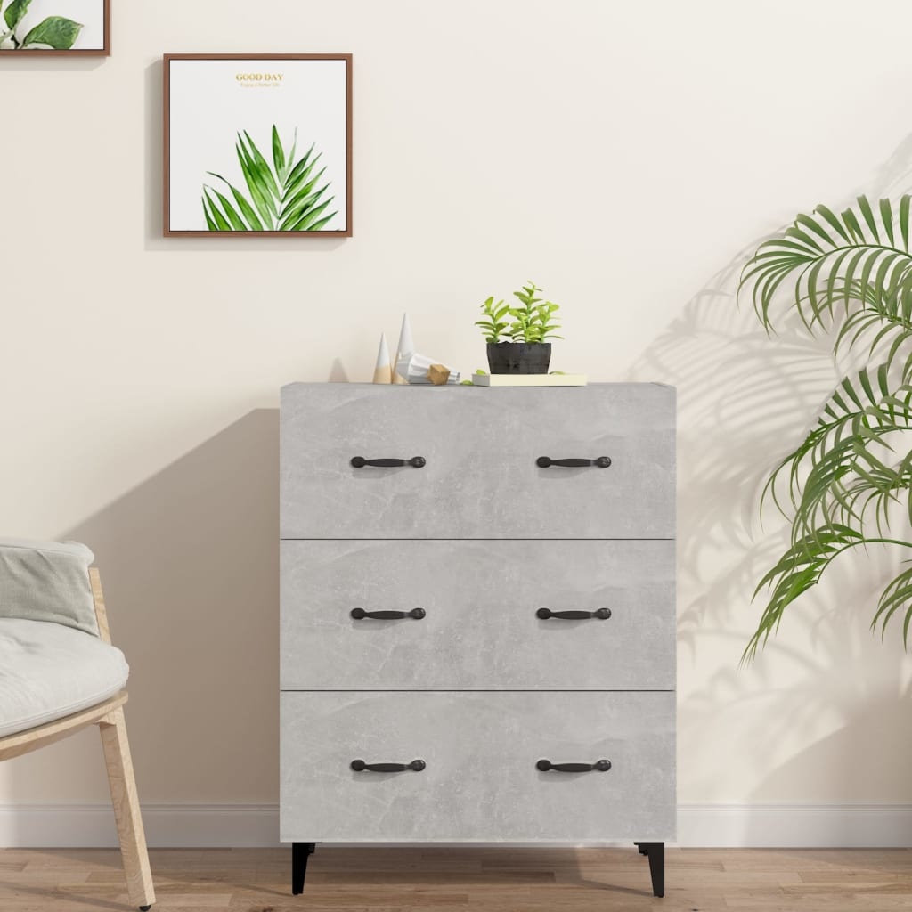 VidaXL Dressoir 69,5x34x90 cm bewerkt hout betongrijs