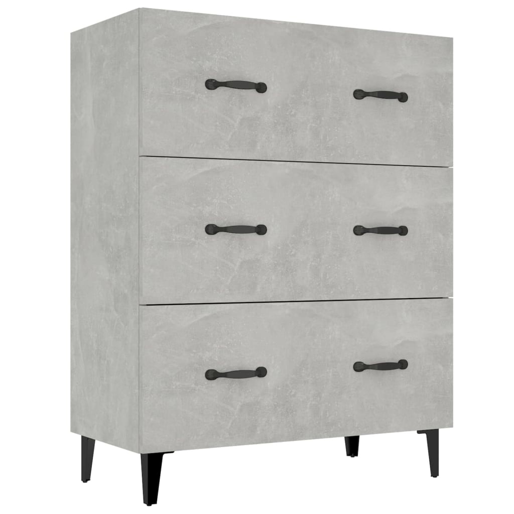 VidaXL Dressoir 69,5x34x90 cm bewerkt hout betongrijs