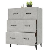 VidaXL Dressoir 69,5x34x90 cm bewerkt hout betongrijs