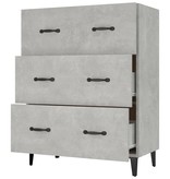 VidaXL Dressoir 69,5x34x90 cm bewerkt hout betongrijs