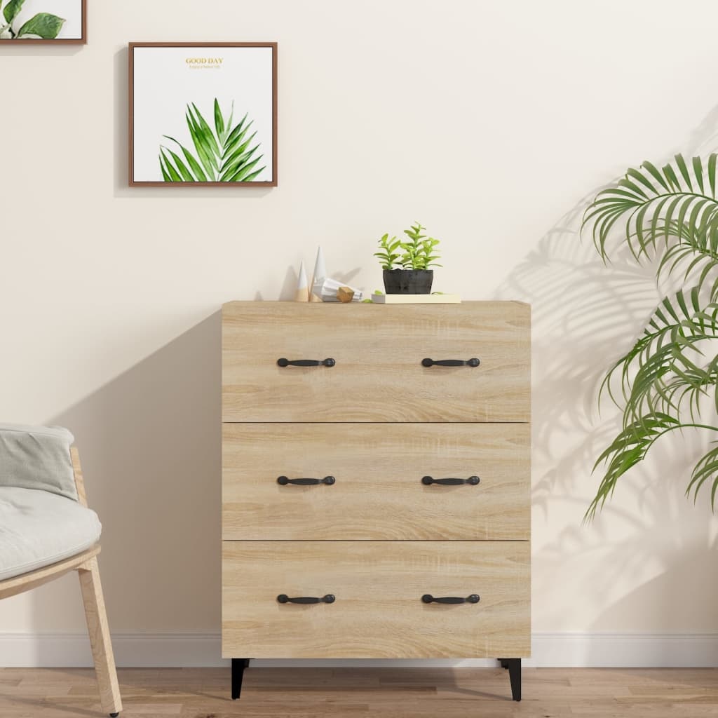 VidaXL Dressoir 69,5x34x90 cm bewerkt hout sonoma eikenkleurig