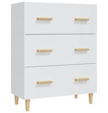 VidaXL Dressoir 70x34x90 cm bewerkt hout hoogglans wit