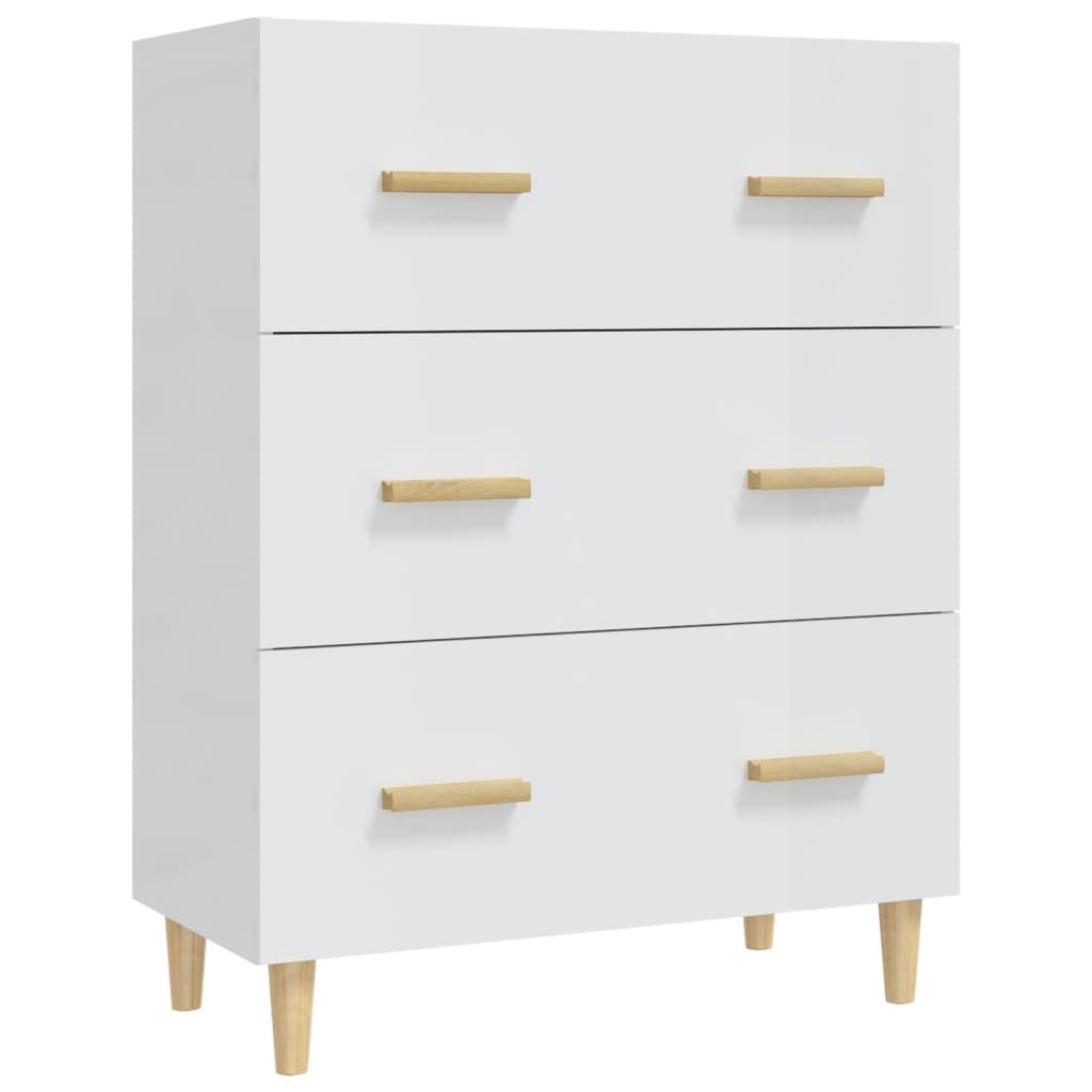 VidaXL Dressoir 70x34x90 cm bewerkt hout hoogglans wit