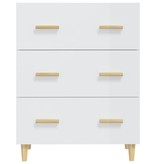VidaXL Dressoir 70x34x90 cm bewerkt hout hoogglans wit