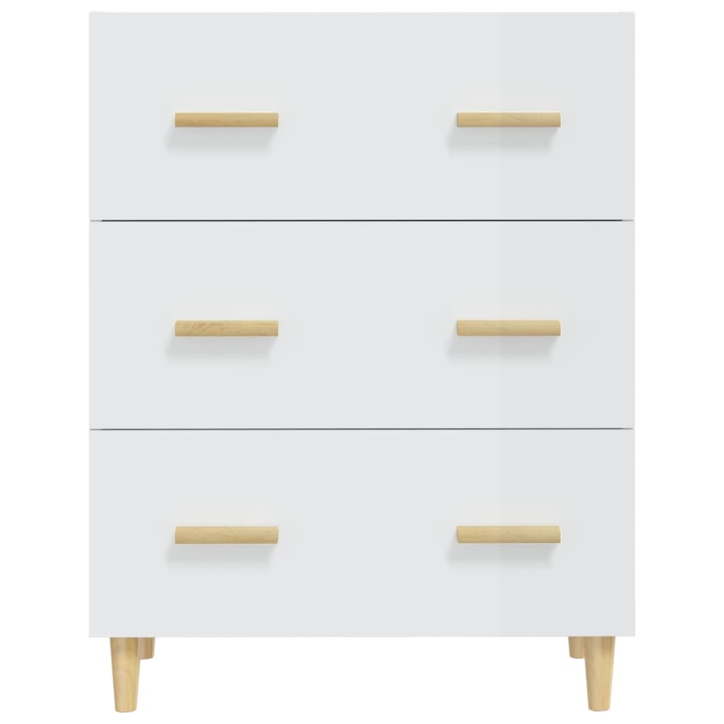 VidaXL Dressoir 70x34x90 cm bewerkt hout hoogglans wit