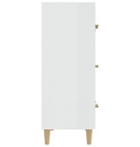 VidaXL Dressoir 70x34x90 cm bewerkt hout hoogglans wit