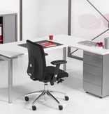 Hoogte verstelbaar hoekbureau met Ladeblok