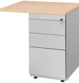 Hoogte verstelbaar hoekbureau met Ladeblok