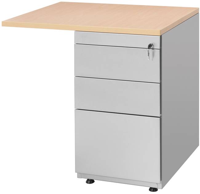 Hoogte verstelbaar hoekbureau met Ladeblok