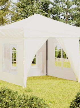 vidaXL Partytent inklapbaar met zijwanden 2x2 m crèmekleurig