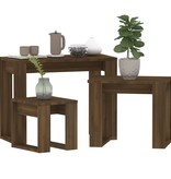 VidaXL 3-delige Tafeltjesset bewerkt hout bruineikenkleurig