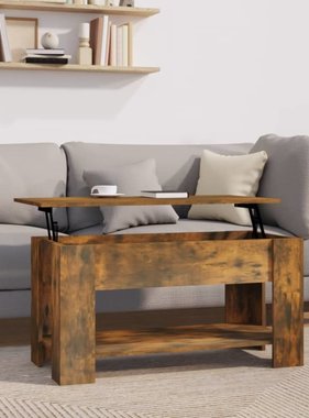 VidaXL Salontafel 101x49x52 cm bewerkt hout gerookt eikenkleurig