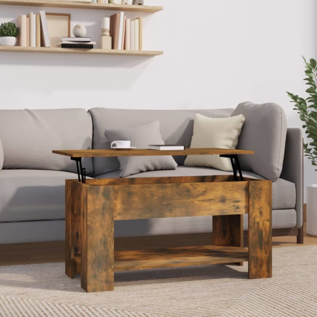VidaXL Salontafel 101x49x52 cm bewerkt hout gerookt eikenkleurig