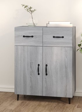 VidaXL Dressoir 69,5x34x90 cm bewerkt hout grijs sonoma eikenkleurig