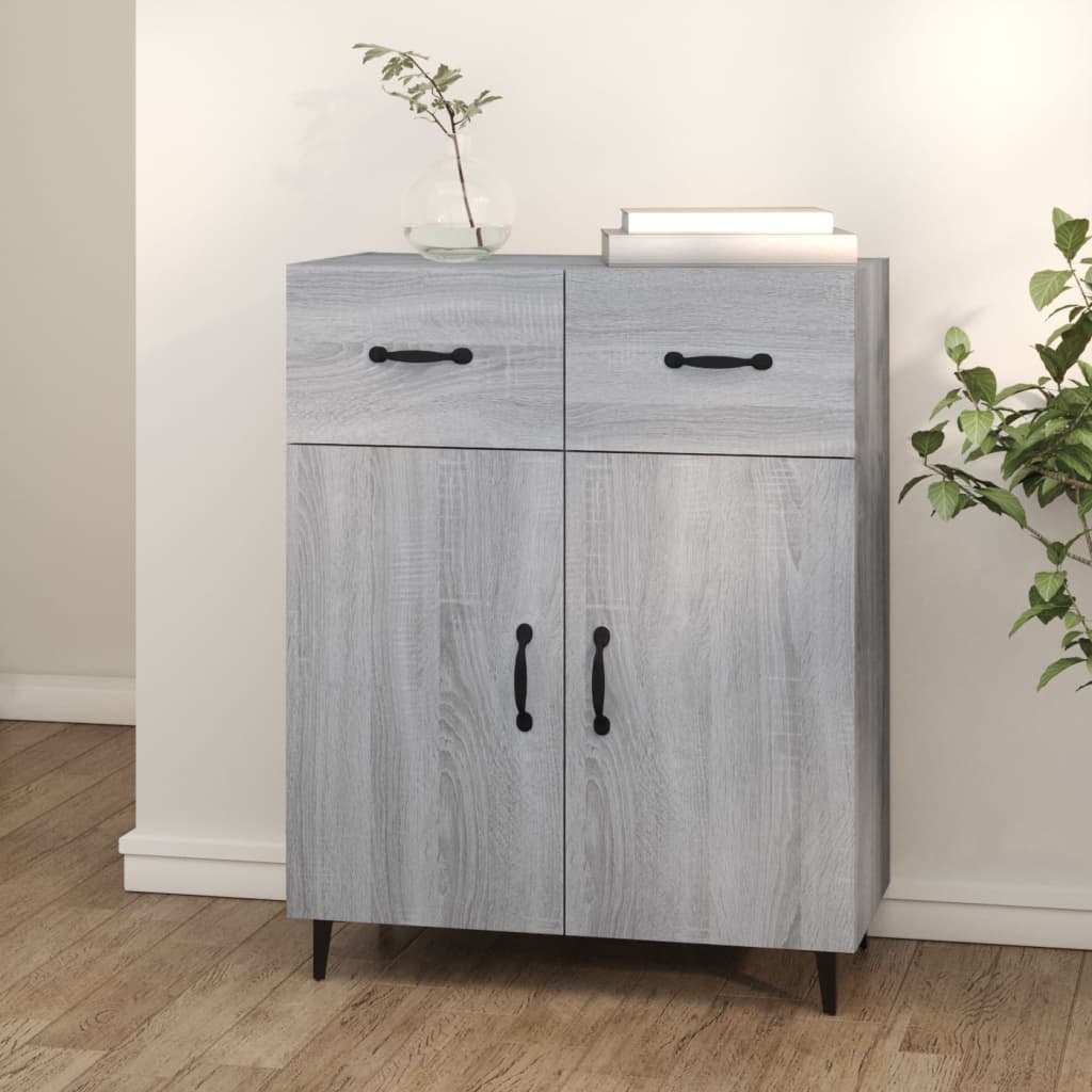 VidaXL Dressoir 69,5x34x90 cm bewerkt hout grijs sonoma eikenkleurig