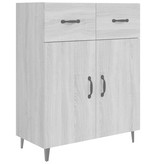 VidaXL Dressoir 69,5x34x90 cm bewerkt hout grijs sonoma eikenkleurig