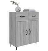 VidaXL Dressoir 69,5x34x90 cm bewerkt hout grijs sonoma eikenkleurig