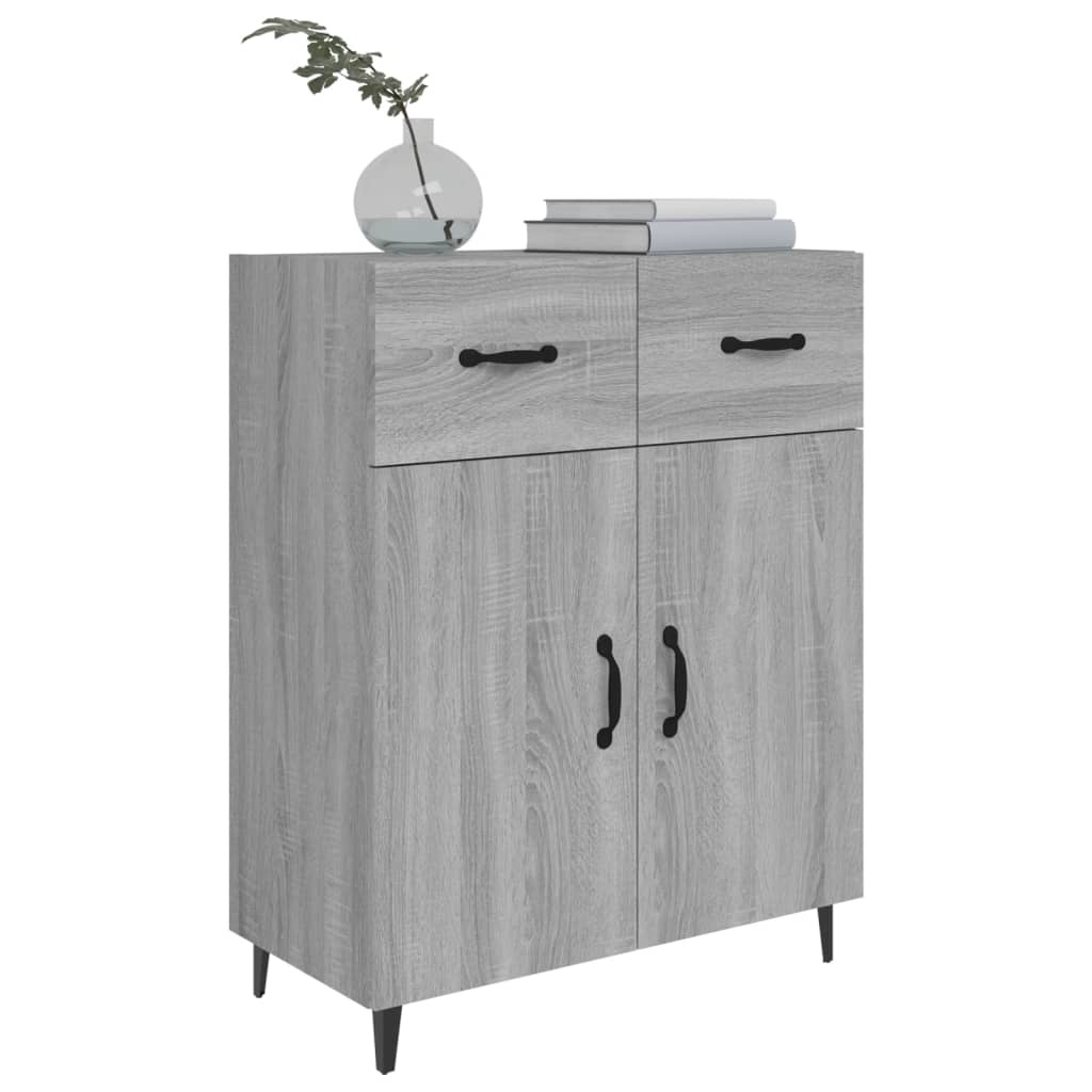 VidaXL Dressoir 69,5x34x90 cm bewerkt hout grijs sonoma eikenkleurig