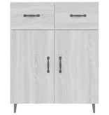 VidaXL Dressoir 69,5x34x90 cm bewerkt hout grijs sonoma eikenkleurig