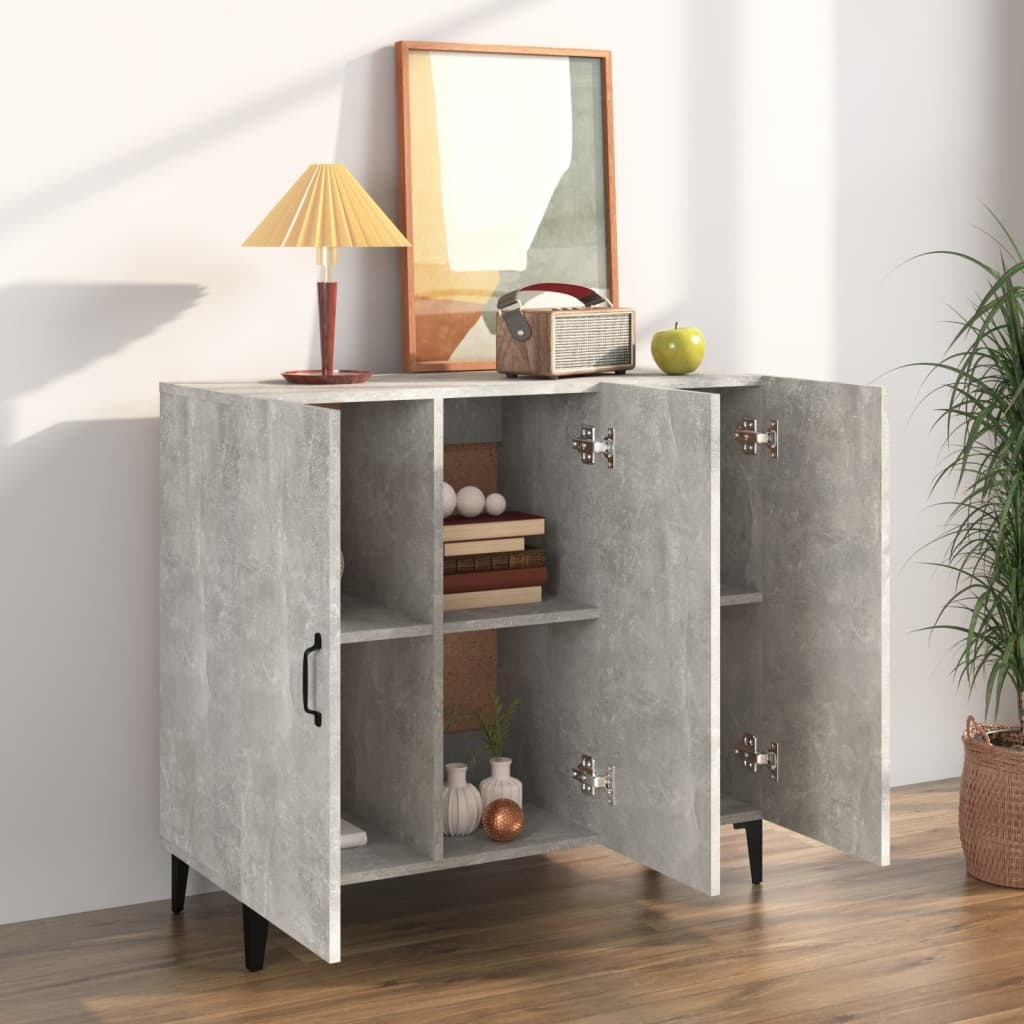 VidaXL Dressoir 90x34x80 cm bewerkt hout betongrijs