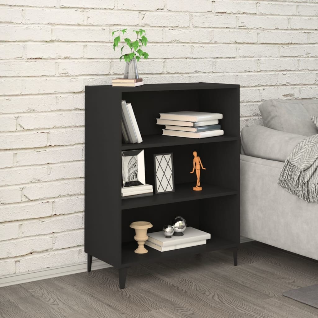 VidaXL Dressoir 69,5x32,5x90 cm bewerkt hout zwart