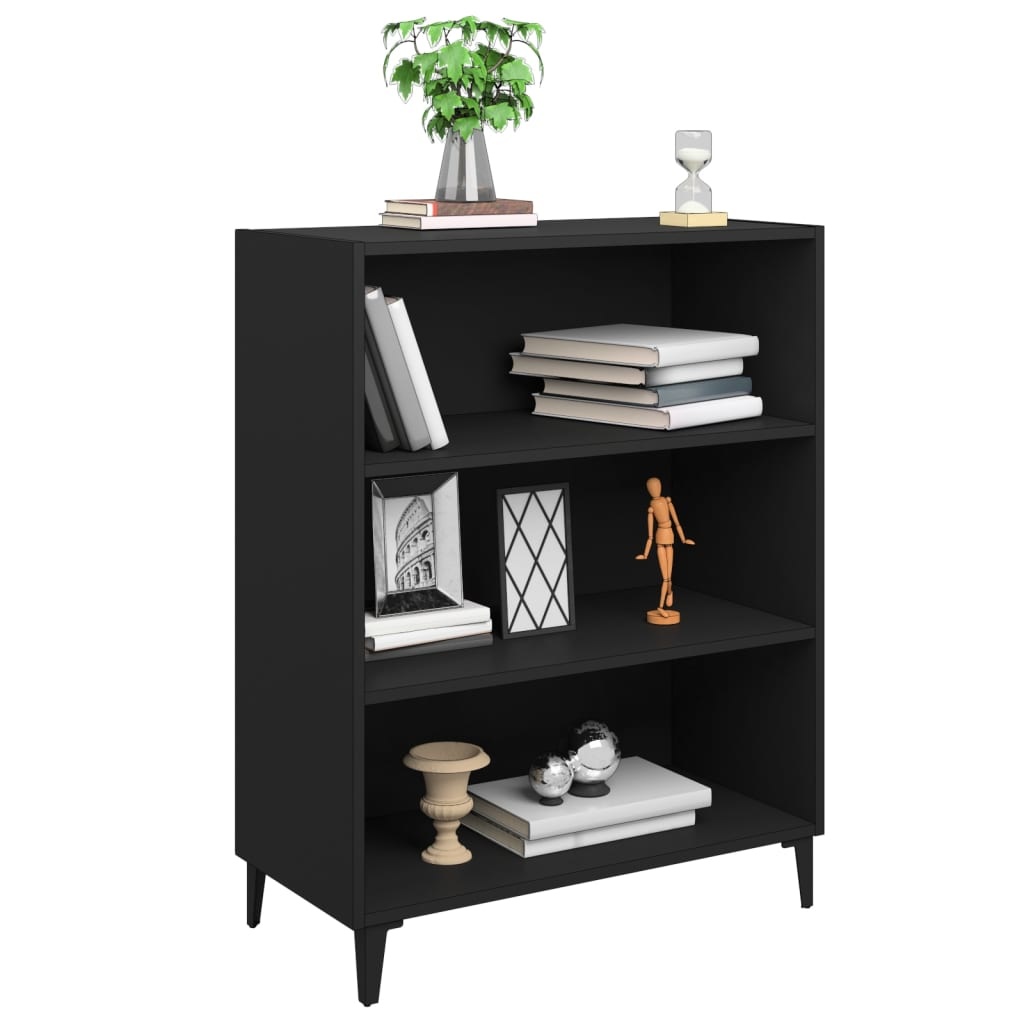 VidaXL Dressoir 69,5x32,5x90 cm bewerkt hout zwart