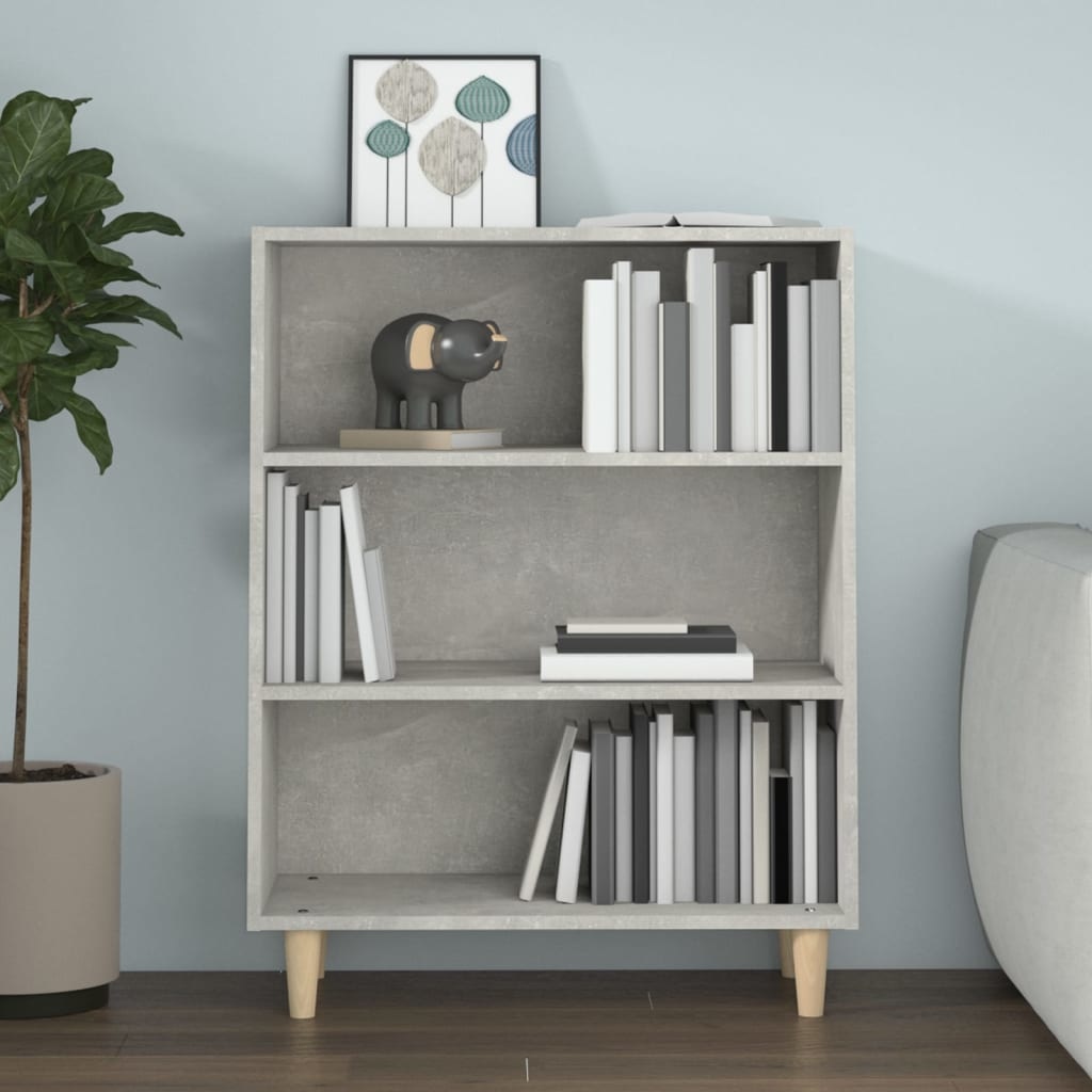 VidaXL Dressoir 69,5x32,5x90 cm bewerkt hout betongrijs