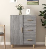 VidaXL Dressoir 69,5x34x90 cm bewerkt hout grijs sonoma eikenkleurig