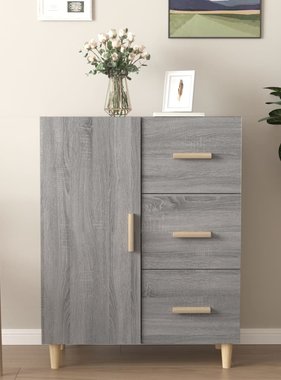 VidaXL Dressoir 69,5x34x90 cm bewerkt hout grijs sonoma eikenkleurig