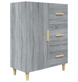 VidaXL Dressoir 69,5x34x90 cm bewerkt hout grijs sonoma eikenkleurig