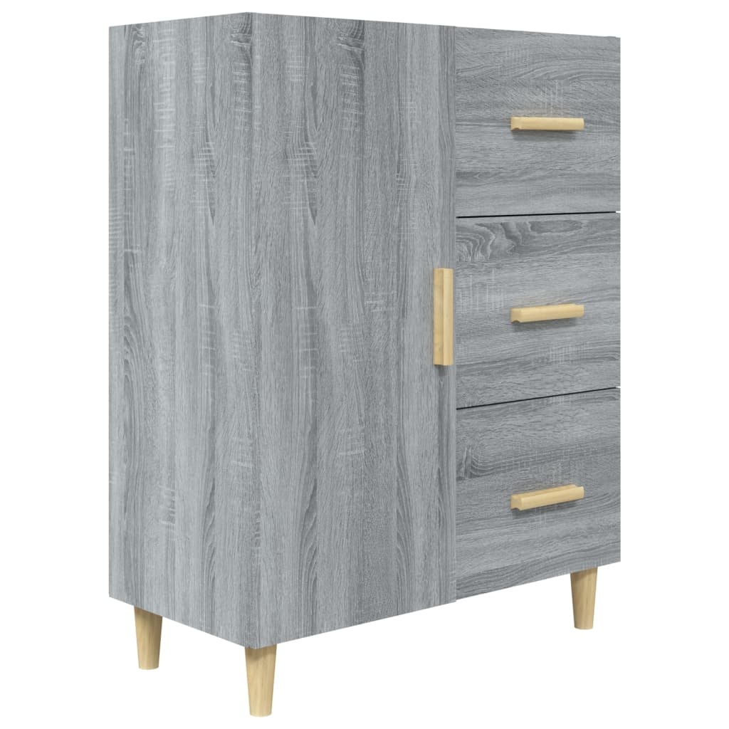 VidaXL Dressoir 69,5x34x90 cm bewerkt hout grijs sonoma eikenkleurig