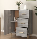 VidaXL Dressoir 69,5x34x90 cm bewerkt hout grijs sonoma eikenkleurig