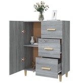 VidaXL Dressoir 69,5x34x90 cm bewerkt hout grijs sonoma eikenkleurig