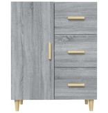 VidaXL Dressoir 69,5x34x90 cm bewerkt hout grijs sonoma eikenkleurig