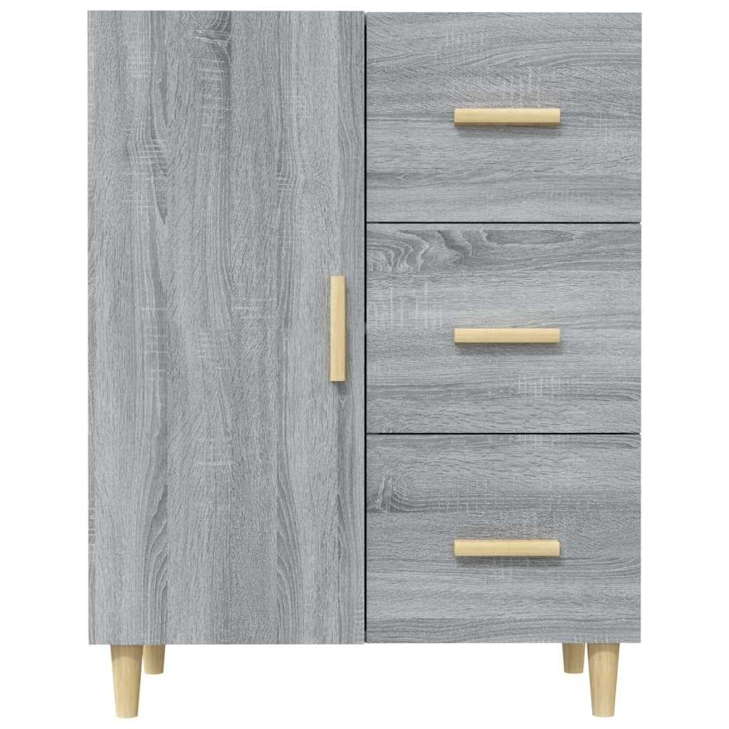 VidaXL Dressoir 69,5x34x90 cm bewerkt hout grijs sonoma eikenkleurig