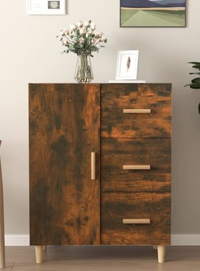 VidaXL Dressoir 69,5x34x90 cm bewerkt hout gerookt eikenkleurig