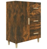 VidaXL Dressoir 69,5x34x90 cm bewerkt hout gerookt eikenkleurig