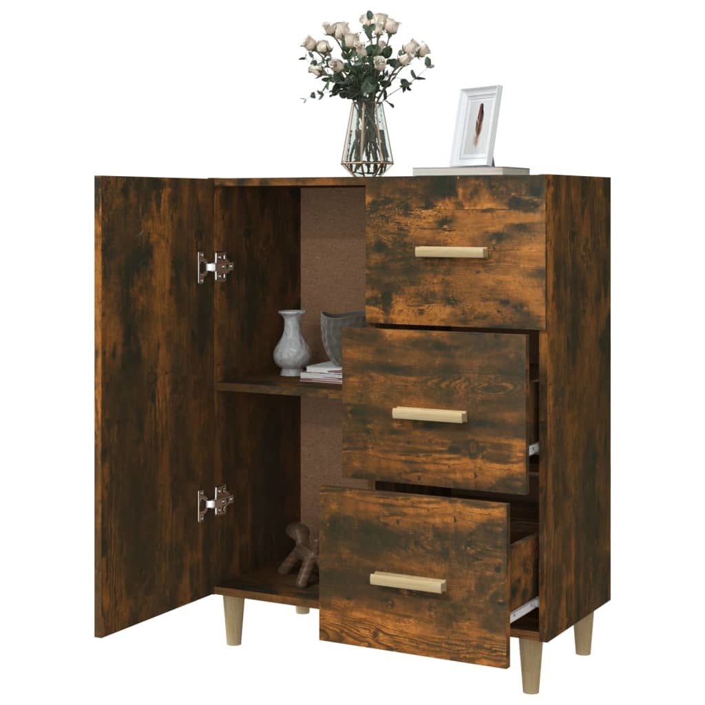 VidaXL Dressoir 69,5x34x90 cm bewerkt hout gerookt eikenkleurig