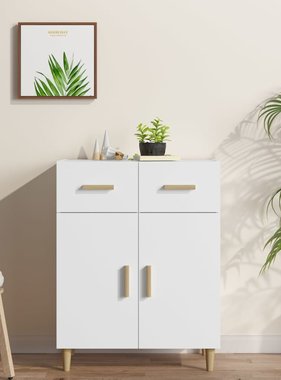 VidaXL Dressoir 69,5x34x89 cm bewerkt hout wit