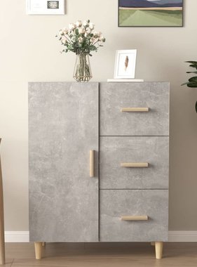 VidaXL Dressoir 69,5x34x90 cm bewerkt hout betongrijs