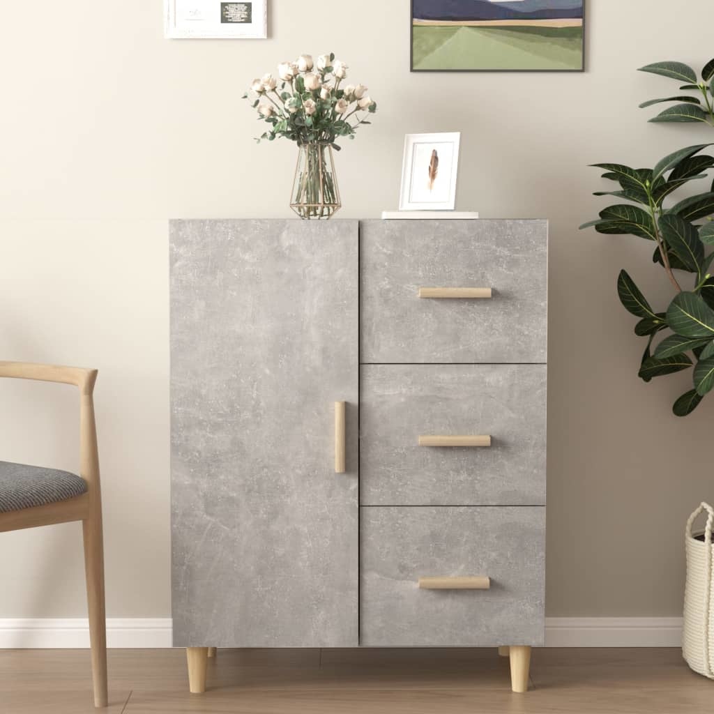 VidaXL Dressoir 69,5x34x90 cm bewerkt hout betongrijs