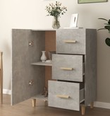 VidaXL Dressoir 69,5x34x90 cm bewerkt hout betongrijs